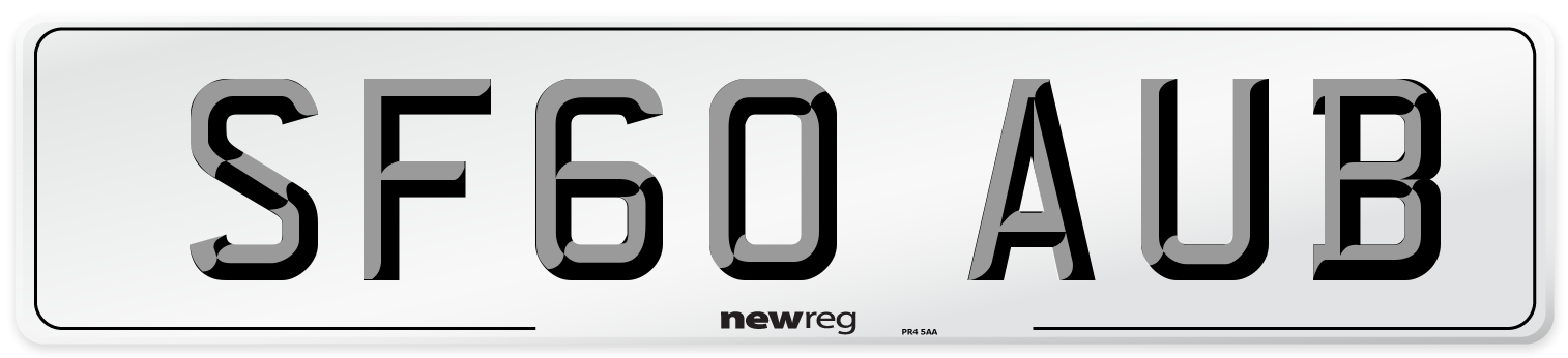 SF60 AUB Number Plate from New Reg